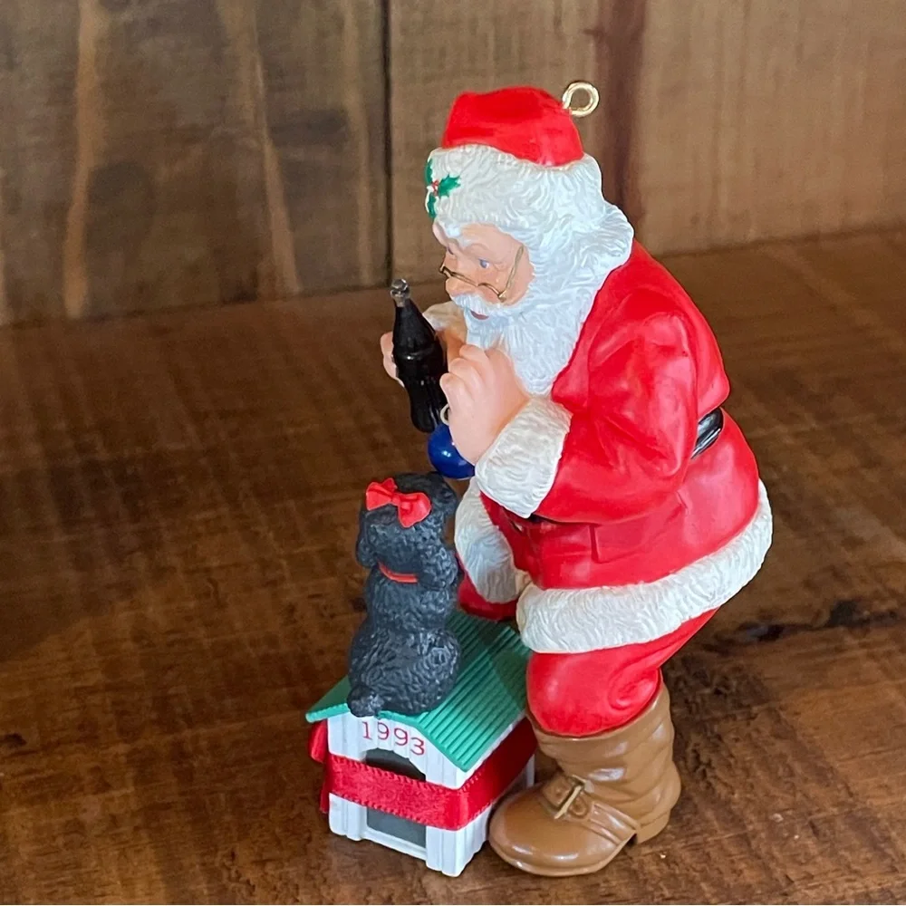 Bundle of 3 1990's Hallmark Coca Cola Santa Claus Christmas Ornaments